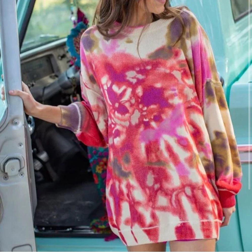 Natural Life - OVERSIZED Tie Dye Printed Sweater L/XL